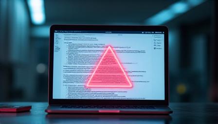 Digital screen showing generic contract templates with warning signs